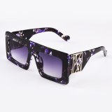 Classic Oversized Square Sunglasses for Men Women High Quality Vintage Fashion Glasses Male Eyewear Yellow Floral Ladies Shades