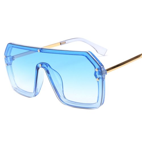2020 Oversized Sunglasses Women Big Frame Square Flat Top F Letter Sun Glasses Female Men Vintage Mirror Shades Gradient UV400