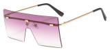 Big Flat Top Sunglasses Fashion Brand Designer Woman Oversized Square Sunglasses Gradient Blue Pink Shades Lunette De Soleil