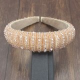 Luxury Baroque Rhinestone Padded Headband For Women Shiny full AB Crystal Wide Thick Hair Hoop Head Bezel Wrap Hair Accessories
