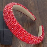 Luxury Baroque Rhinestone Padded Headband For Women Shiny full AB Crystal Wide Thick Hair Hoop Head Bezel Wrap Hair Accessories