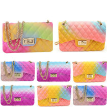 Jelly Purses Mini Handbags Pvc Rainbow Color Small Crossbody Bags for Women Summer Shoulder Bag Ladies Hand Bags Sac Main Femme