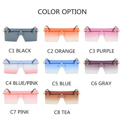 Oversized Brown Sunglasses 2020 Women Retro Vintage Sunglasses Luxury Brand Rimless Eyewear oculos de sol feminino Big Shades