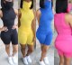 Casual Women Tracksuit With Mask Set Jumpsuit Summer Sleeveless Solid Playsuit Short Sport Fitness Outfits Cool Girls Streetwear
