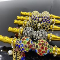 Alloy Hookah Tips Handmade Blunt Holder with Rhinestones Inlaid Jewelry Mouth Tips Smoking Holder for Women,Accept Wholesale