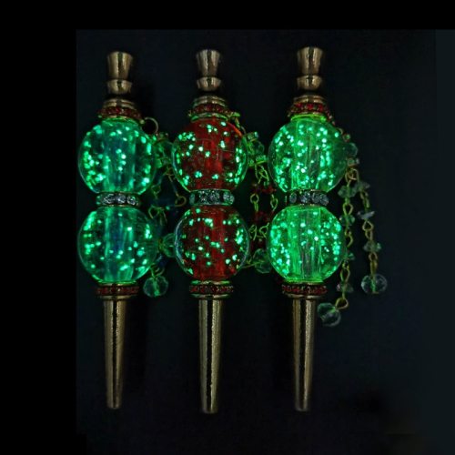 Beautiful Fashion Handmade Inlaid Jewelry luminous Metal Shisha Mouth Narguile Filter Tip Hookah Mouthpiece