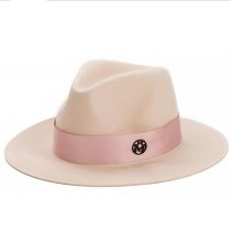 Ladies pink wool feodra hat winter womens M letter wool Jazz fedoras pink hat for women large brim cowboy panama fedoras