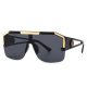 2020 Fashion Luxury Brand Oversized Square Sunglasses Men Women Vintage Metal Big Frame Semi-Rimless One Lens Sun Glasses UV400