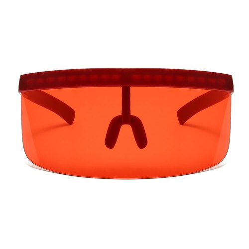 Fashion Shield Visor Sunglasses Women Oversized One piece Clear Lens Sun Glasses Men Vintage Flat Top Windproof Glasses Shades