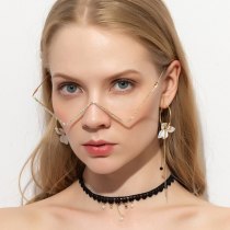 2020 Fashion Crystal Glasses Frames Women New Wave Eyeglasses Luxury Brand Design Metal Eyewear Decoration Half Frame Spectacles