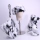 Winter Women's Imitation Fox Ankle Boots Fur Snow Boots Ladies Furry Warm Headband Wallet Strap Fashion Suit Ladies Fluffy Shoes