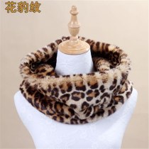 2020 New Winter Faux Fur Snood Soft Fox Fur Circle Ring Scarf Warm Leopard Fur Collar