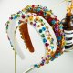 Promotional New Ins Luxury Crystal Flower Rhinestone Headband Baroque Colorful Diamond Hair Band Women Party Hair Accessories