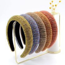 Wholesale New Ins Luxury Full Crystal Rhinestone Headband Sponge Padded Baroque Diamond Hair Band Women Party Hair Accessories