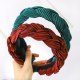 Wholesale 9 Colors Trendy New Twisted Headbands for Women Hair Accessories Plain Color Braided Hairband Padded Headband Girls