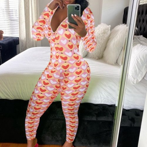 Sexy Onesie Pajamas Long Jumpsuit Sleepwear Long Romper Bodycon Adult Women Striped Print Bodysuit Sexy Lingerie Underwear