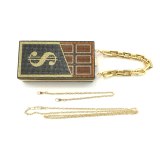 Luxury Roll Dollars Rhinestone Money Bag Clutch Evening Bag  Purse Crystals Bling Money Bag Shoulder Purse