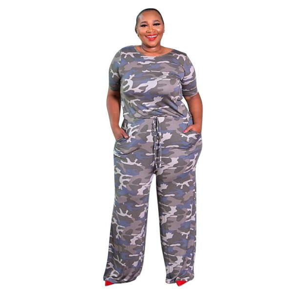 plus size camouflage jumpsuits