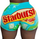 Summer Sexy Female Running Sport Workout Short Pants Women Solid Color Skinny Fitness Letter Print Casual Shorts Bottom