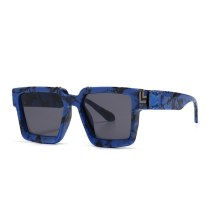 2021 New Square Oversized Sunglasses Fashion Sky Blue White Color Eyewear Aolly Plastic Eyeglasses Frame UV400 Shade Driving