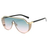 Emosnia Oversized Brown Sunglasses 2021 Women Retro Vintage Sunglasses Men Luxury Brand Rimless Unique Female Eyewear Big Shades