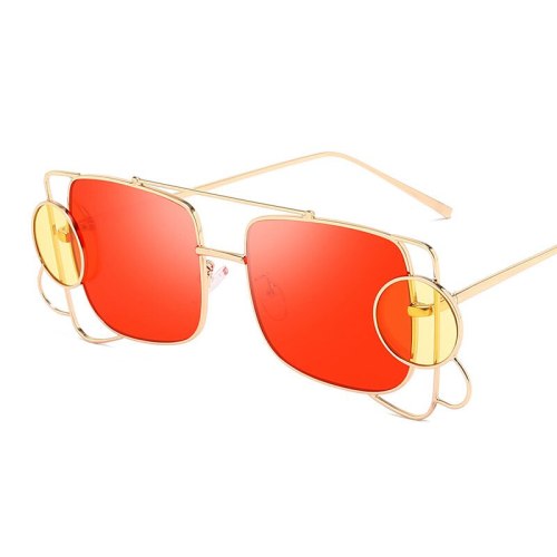 2021 New Trendy Personality Sunglasses Women Metal Irregular Frame Small Dots Decoration Unisex Eye Glasses UV400 High Quality