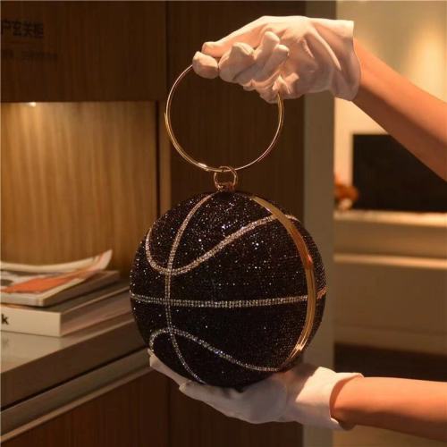 2020 fashion rhinestone design basketball evening clutch bags ladies mini acrylic purse