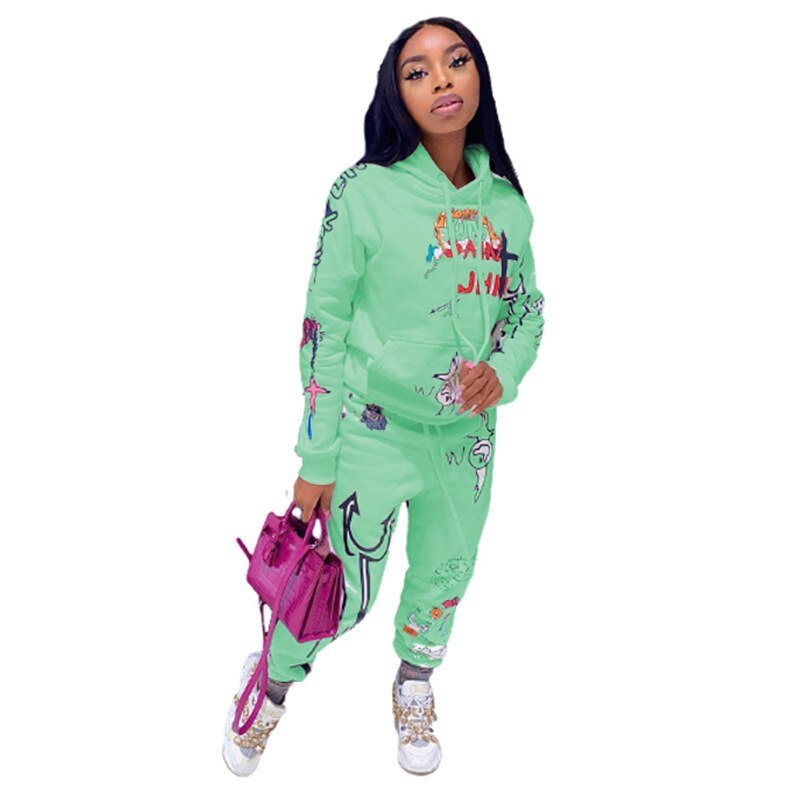 oversized tie dye graffiti print tracksuit
