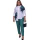 2 Piece Set Women Slim Solid Pants And 3/4 Sleeve Stand Collar Split Top 2020 Fashion Print Irregular Office Lady Suit Outfits