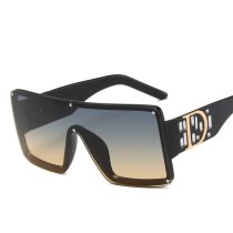 Unique Stylish One-piece Sunglasses Women Men Unisex Eyeglasses Brand Designer Oversized Square Shades Lunette De Soleil Femme