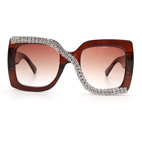Diamond Square Sunglasses Women 2020 Luxury Vintage Oversized Sunglasses Unique One Piece Rhinestone Glasses Shades gafas de sol