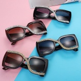 Diamond Square Sunglasses Women 2020 Luxury Vintage Oversized Sunglasses Unique One Piece Rhinestone Glasses Shades gafas de sol