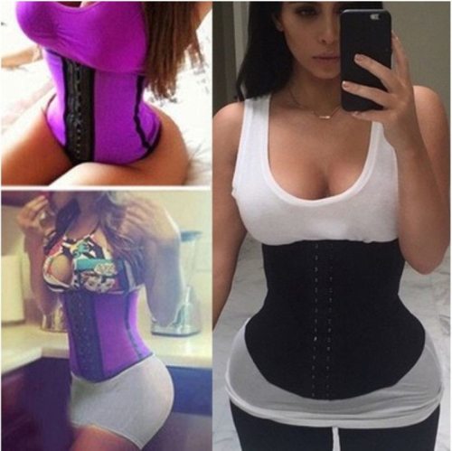 Sexy Women's Latex Underbust Body Shaper Waist Slim Clincher Corset Gym Sports Waist Cincher Lose Weight Appetite Control Shaper