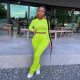 Casual Two Piece Set Jumpsuit Long Sleeve Crop Top+Stacked Pants Tracksuit Fall Clothing for Women Outfits Matching Sets