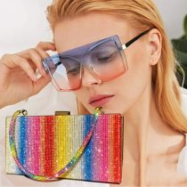 Diamond Wedding Clutch Purse and Handbag Elegant Women's Evening Bag Luxury Designer 2021 Rainbow Party Crossbody Bag Z022