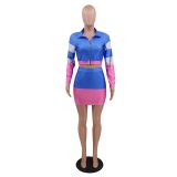 Sexy Satin Two Piece Set Bodycon Mini Dress Women Fall Clothes Lounge Wear Outfits Long Sleeve Night Party Club Dresses