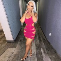 Sexy Bodycon Hollow Out Dress Bandage Summer Outfits for Women Beach Wear Dress Off Shoulder Evening Party Mini Dresses