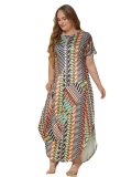 XL-5XL Plus size women clothing casual dress summer fashion Irregular printing short sleeve dresses Wholesale Dropshipping