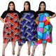 XL-5XL plus size dress summer 2021 fashion women clothing colorful printing short sleeve casual dresses Wholesale Dropshipping
