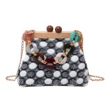 Kiss Lock Plush Women Shell Bag Chain Strap Small Crossbody Bags Bolso Bandolera Mujer Autumn Winter Ladies Handbag Side Bags