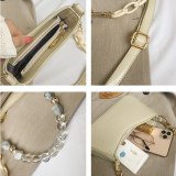Summer Fashion Women Bag Top Handle Luxury Beaded Top Handle Ladies Handbags PU Leather Chain Crossbody Shoulder Bag