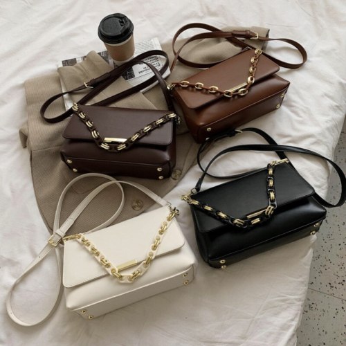 Solid Color Small Crossbody Bags for Women Chain Handle Shoulder Satchel Luxury Ladies Handbags Bandolera Mujer Messenger Bag