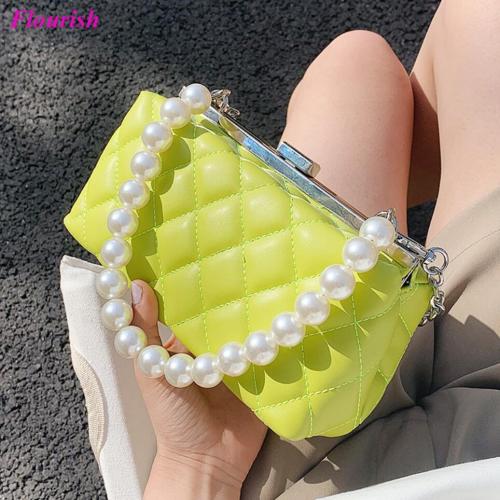 Diamond Lattice Leather Crossbody Bags for Women Chain Shoulder Bag Fashion Purses and Handbags Luxury Designer Box Shape Sac