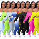 Solid Casual Women Two Piece Set Off Shoulder Sweatshirts Stacked Jogger Pants Suit Tracksuit Matching Set Casual Outfit