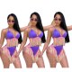 20D636  Summer Women Sexy Two Piece Set Top Colorful Tassel   Bikini Set