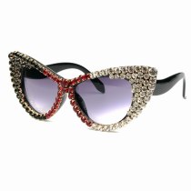 2021 spring retro super rhinestone cat's eye sunglasses new European and American fashion diamond sunglasses for men and women