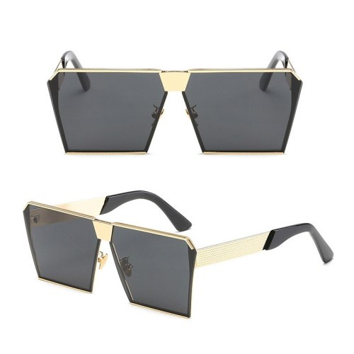 Fashion Brand Designer Square Flat lens Sun Glasses Mirror Women Sunglasses Men Hip Hop Oversized Lady Eyeglasses Male FDA UV400