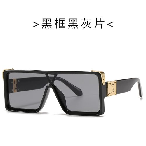 New conjoined piece European and American modern retro men's and women's sunglasses square frame sunglasses