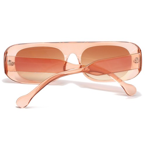 2021 retro style rectangular sunglasses for women PC frame oval transparent glasses female brown pink uv400 hot sale