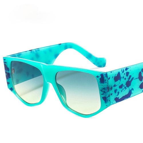 Fashion Oversized Square Colorful Leopard Sunglasses Women Vintage Gradient Eyewear Shades UV400 Men Wide Legs Sun Glasses